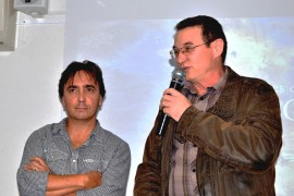 Serge Colombaud, responsable des animations et Patrick Bonton, Président du syndicat mixte de la Camargue Gardoise