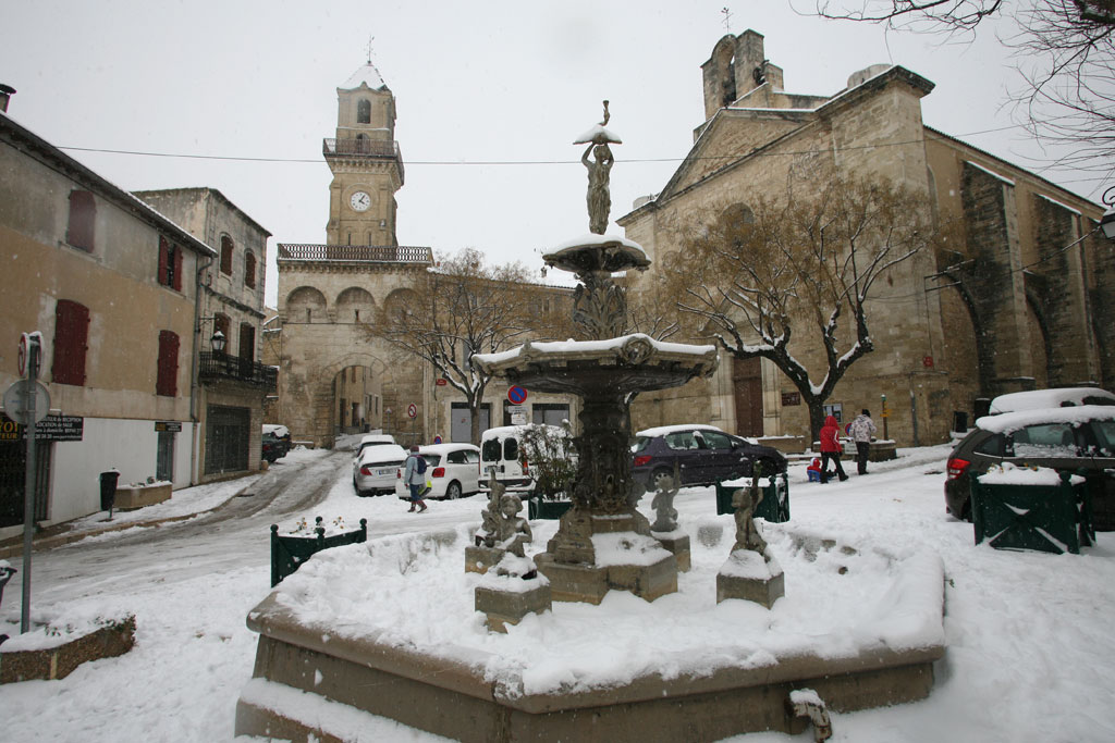 Vauvert sous la neige